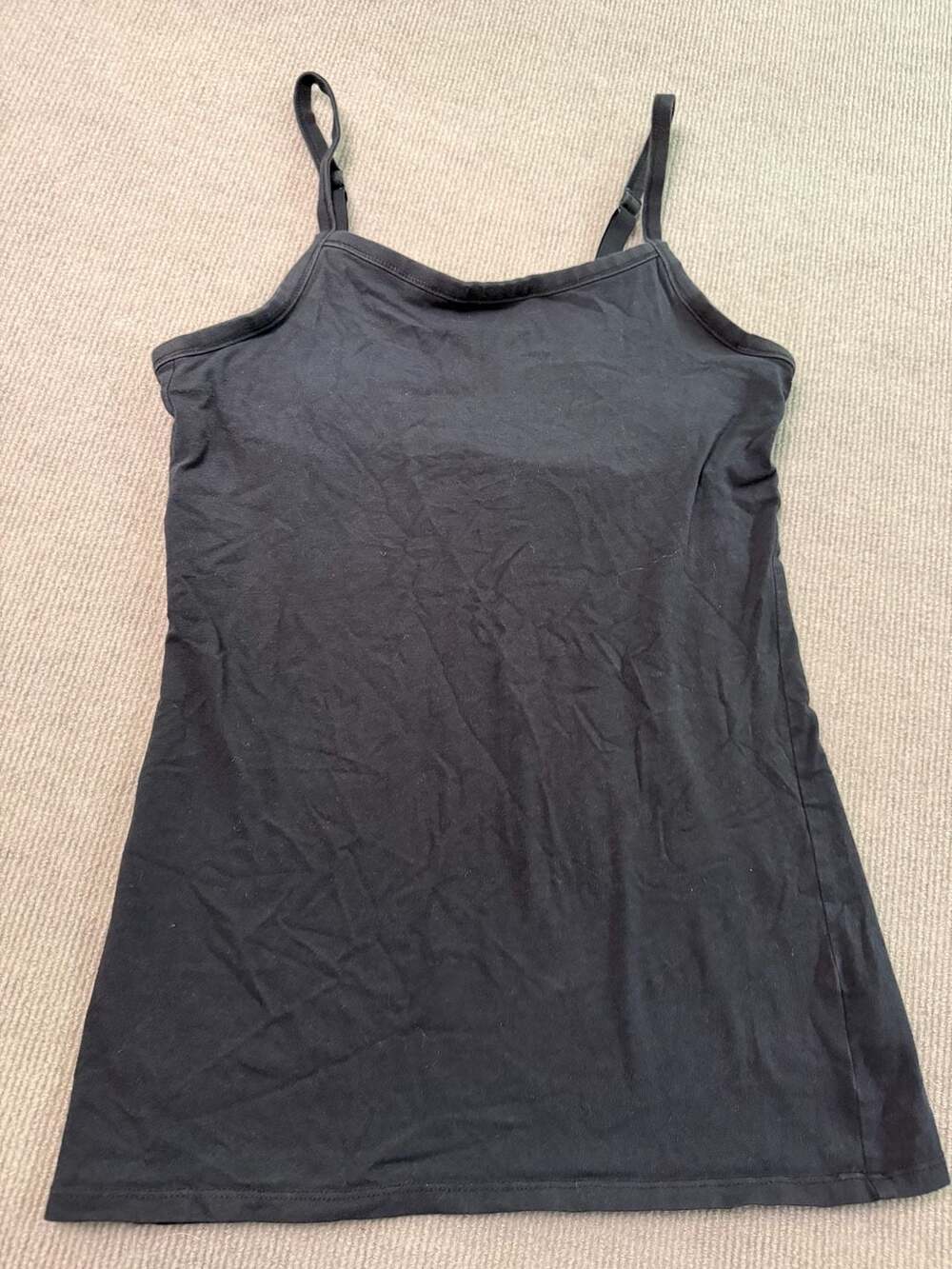 Duluth Trading Co Black Cotton Spandex Camisole Tank Top Size S